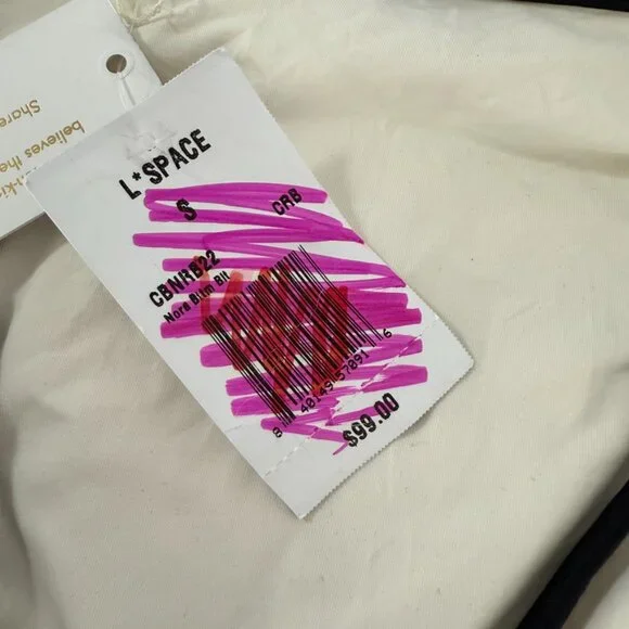 NWT L*SPACE Cream & Black Nora Bitsy Bikini Bottoms - Picture 9 of 10